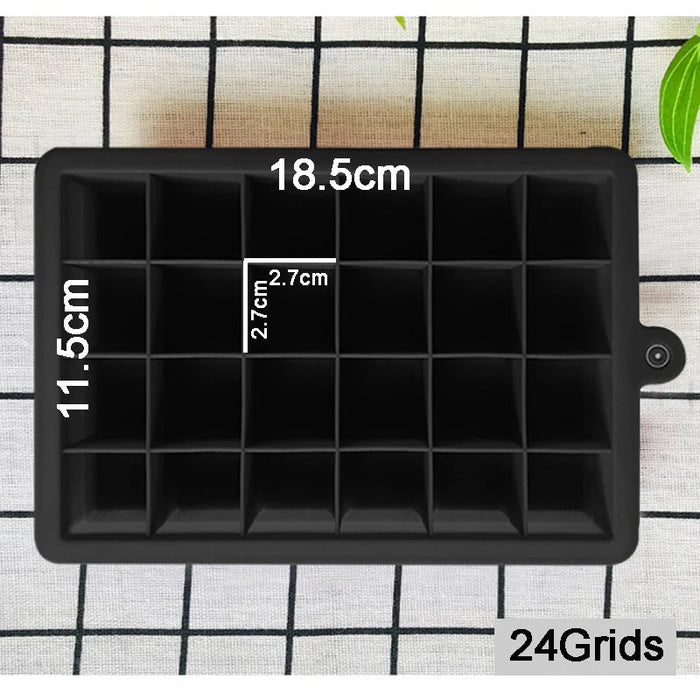 4/6/8/15 Grid Big Ice Tray Mold Box Large Food Grade Silicone Ice Cube Square Tray Mold Diy Bar Pub Wine Ice Blocks Maker Model - Shopsta EU