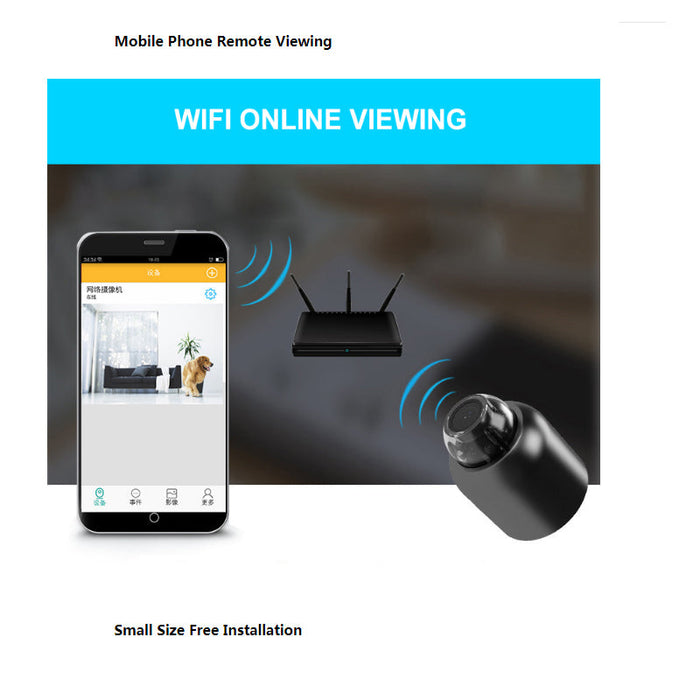 Mini cámara Wifi 1080P - Seguridad de vigilancia inalámbrica con visión nocturna, detección de movimiento, grabación de audio de 160 grados, compatible con Google Play - Perfecta para monitoreo de bebés y necesidades de cámara IP