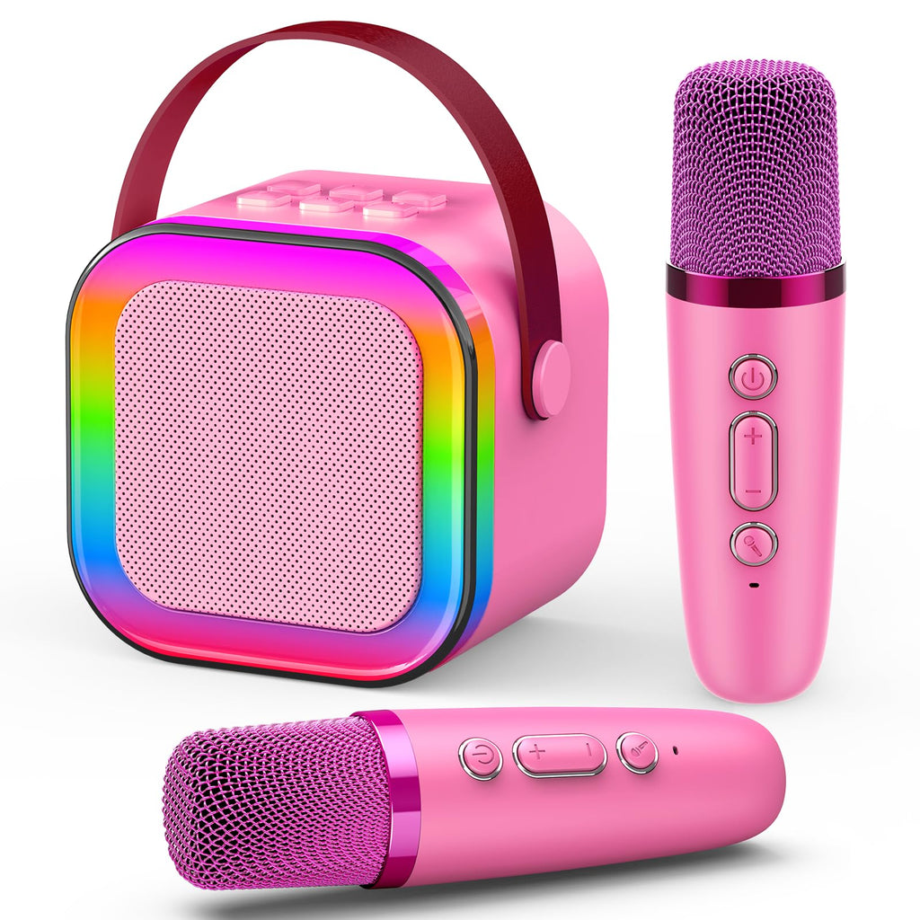 Karaoke Machine with 2 Mics for Girls Aged 3-12 - Perfect Gift for Birthdays & Xmas