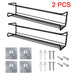 Metal Kitchen Hanging Racks 2-Pack — Wall-Mounted Single-Layer Spice Shelves