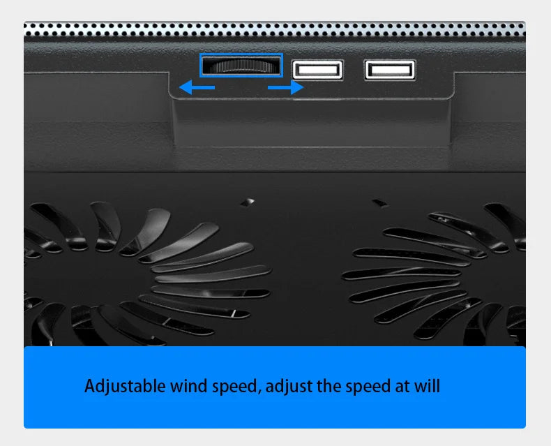 Large Cooling Pad for 12-16 inch Laptops — Dual Fans, USB, Adjustable Speed, Quiet