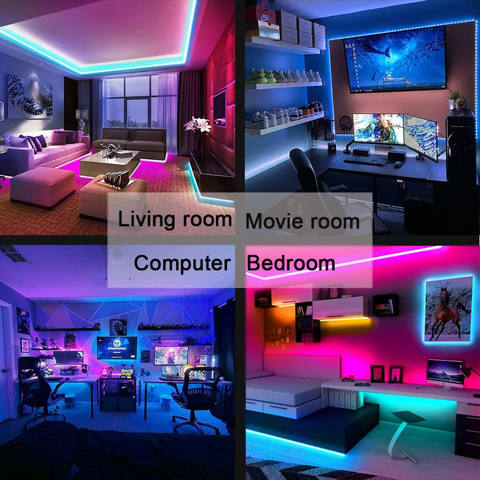LED Strip Light 5050 SMD 5V Model - Tape Bluetooth USB Flexible Lamp Ribbon with Adhesive Backing - Perfect Lighting Solution for TV & Desktop