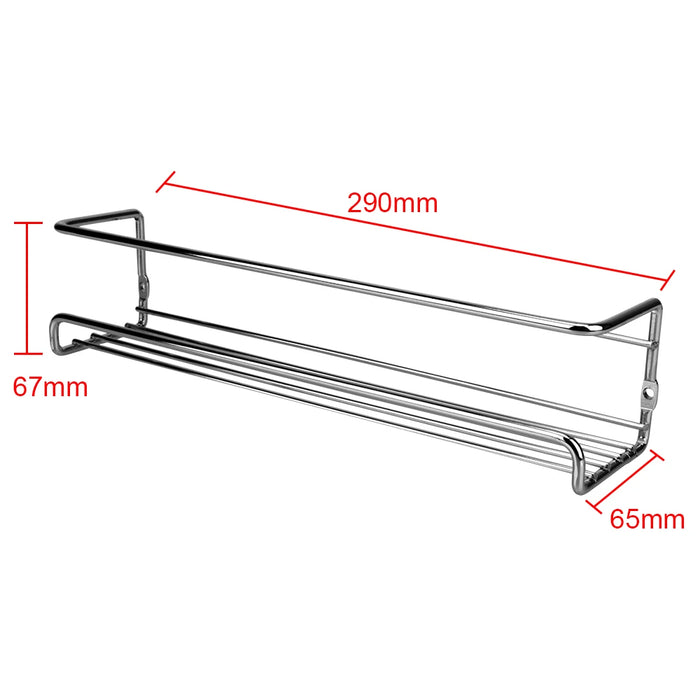 Metal Kitchen Hanging Racks 2-Pack — Wall-Mounted Single-Layer Spice Shelves