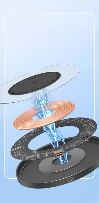 15W Fast Wireless Charging Pad – Transparent Qi Charger for iPhone & Android