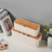 Cable Management Box with Bamboo Cover — Hide Power Strips & Desk Wires
