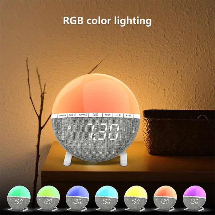 Wake-up Light Sunrise Alarm Clock — Colour Mood Lamp with Natural Sounds