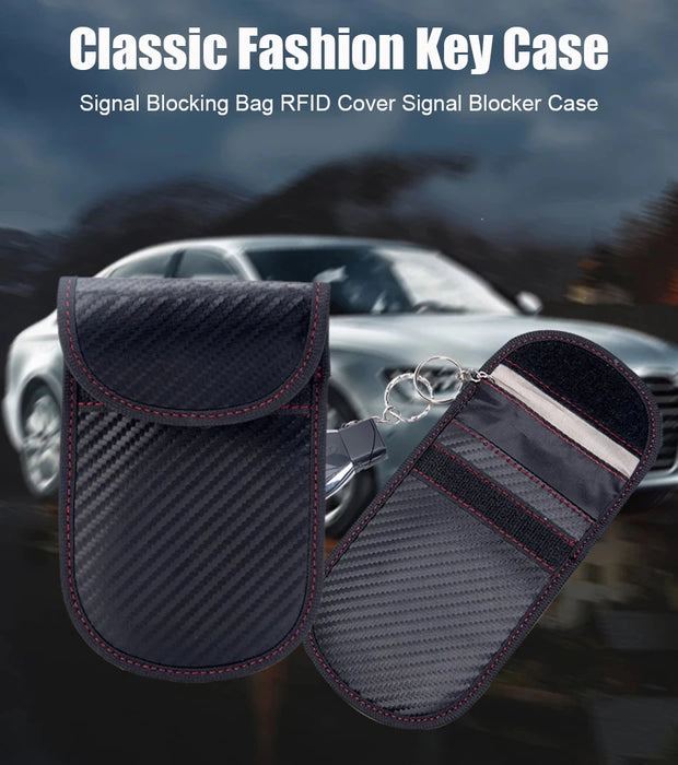 Faraday Pouch for Key Fob – Carbon Fibre Signal‑Blocking Anti‑Theft Protector