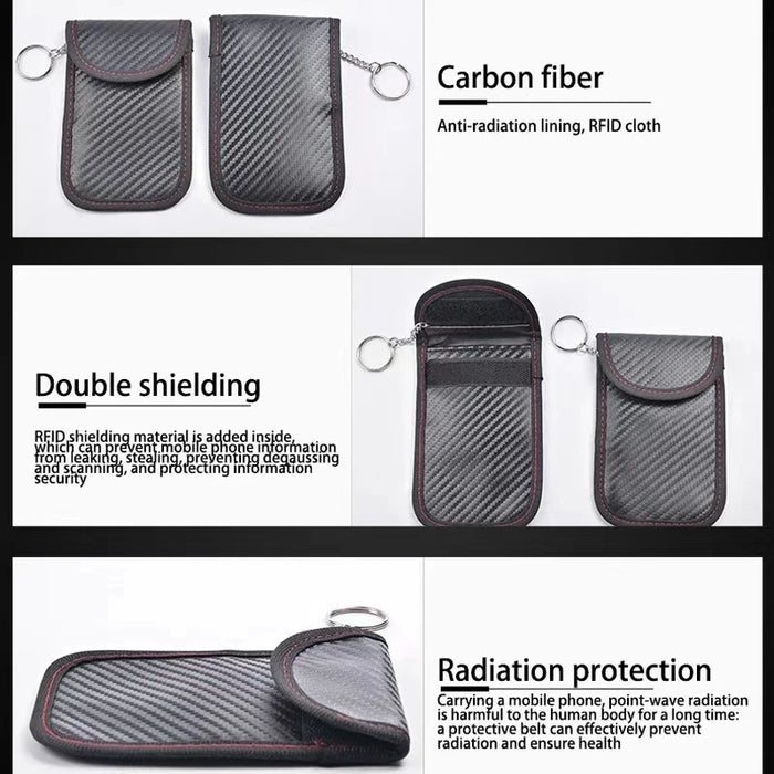 Car Key Signal Shielding Pouch — Faraday RFID Blocker for Keyless Fobs