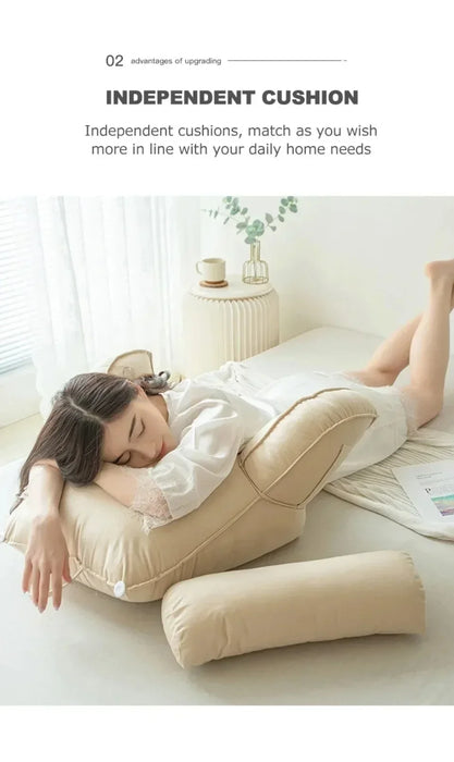 Headboard Sofa Cushion — Supportive Backrest Pillow for Reading, Medium–High Softness