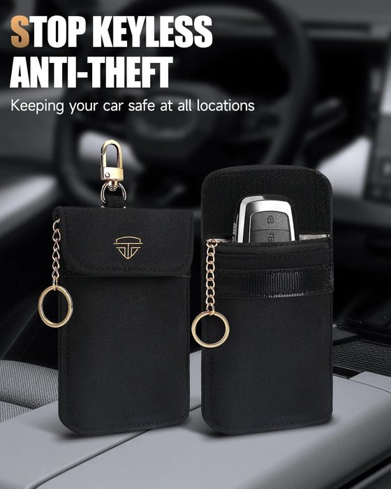 Faraday Key Pouch – RFID Shielding Key Fob Case with Wrist Strap
