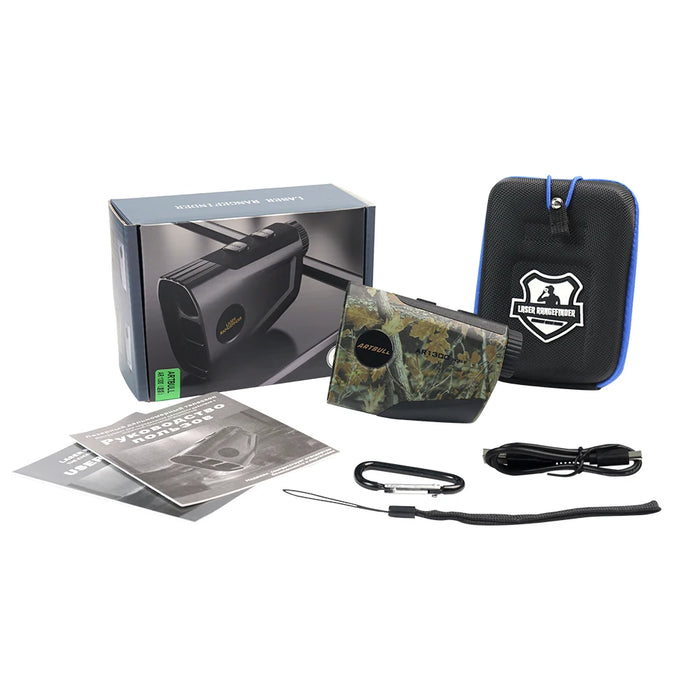 Camouflage Rechargeable Laser Rangefinder for Hunting, Golf and Outdoor – 5 Modes