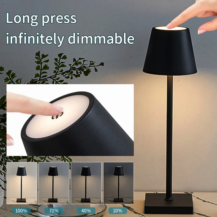 LED Desk Lamp - Usb Rechargeable, Waterproof, Wireless Touch for Bar, Restaurant, Hotel Bedroom - Ideal Table Ambiance Lighting Solution for Hospitality Industry