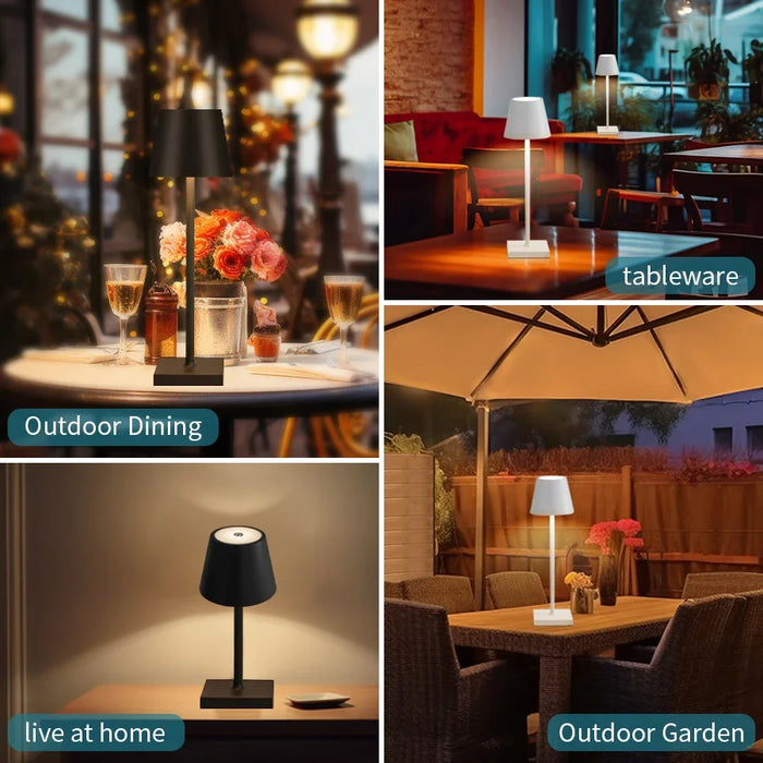 LED Desk Lamp - Usb Rechargeable, Waterproof, Wireless Touch for Bar, Restaurant, Hotel Bedroom - Ideal Table Ambiance Lighting Solution for Hospitality Industry