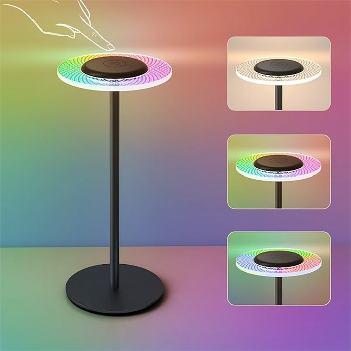 RGB Color Changing Cordless Table Lamp - Touch Control, DIY Dimmable Desk Light - Perfect for Dinner, Patio, Bedroom Settings
