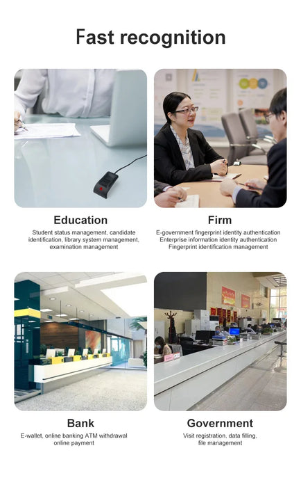 Mini USB Fingerprint Reader for Windows Hello — Metal Biometric Scanner for PC and Laptop