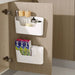Adhesive Wall-Mounted Storage Rack – 2-Piece White Kitchen & Bathroom Organiser