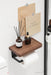 Wooden Toilet Roll Holder with Shelf — Wall-mounted, Rustproof Matt Black