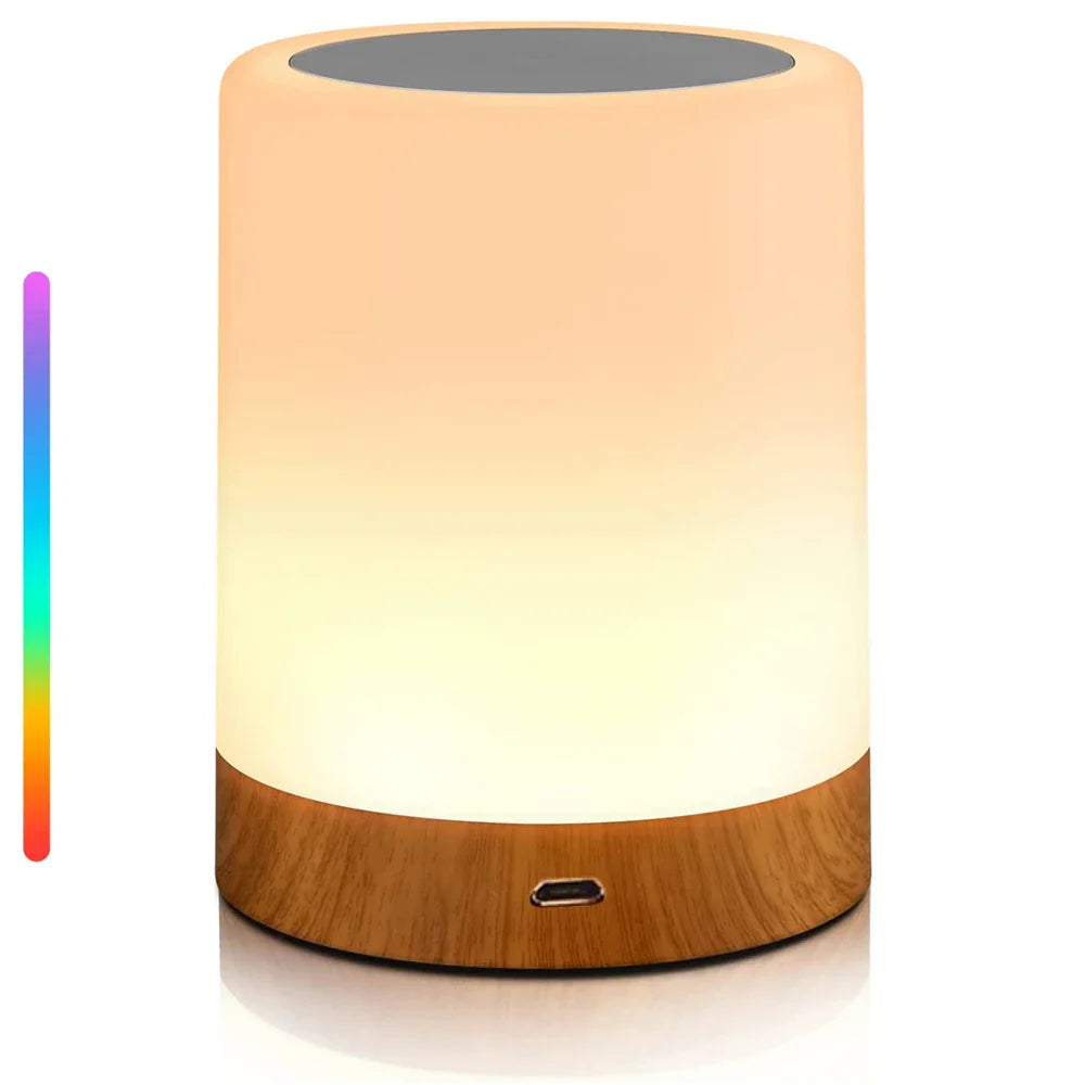 LED-Touchlampe - Nachttischlampe mit RGB-Licht, Touch-Sensor und tragbarer Schreibtischlampenfunktion - Perfekte Schlafzimmerbeleuchtungslösung & Geschenkartikel für Kinder