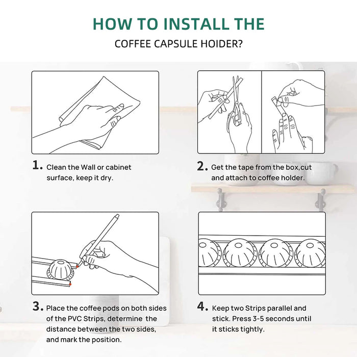 Wall‑mount Coffee Pod Organiser — Under‑cabinet Capsule Holder