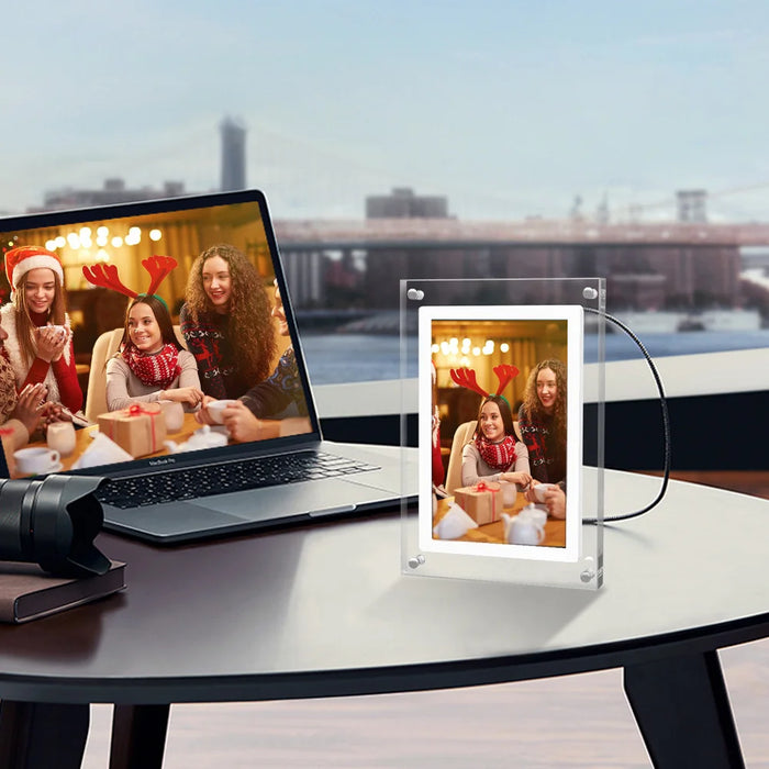 Acrylic Digital Photo Frame 5/7-inch — IPS Screen, 4GB, 1000mAh, Auto-Rotate