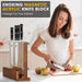 Double‑Sided Magnetic Knife Block with Acrylic Shield — Acacia Wood