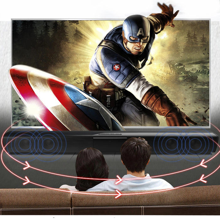 BS-28B 20W Bluetooth Soundbar for TV & PC — RCA/USB/TF/AUX with Remote