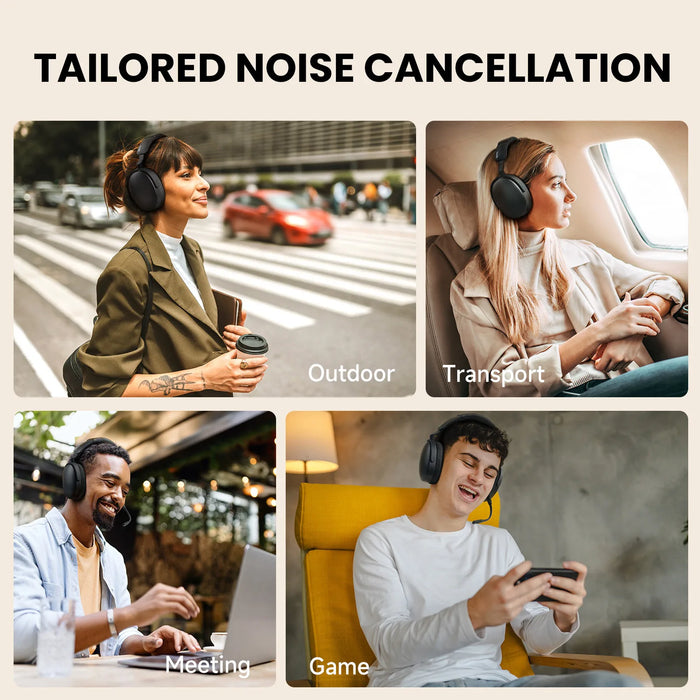 Oneodio SuperEQ A200 - Wireless Bluetooth 5.4 Headphones with Hybrid Active Noise Canceling and Hi-Res Audio - Perfect Over-Ear Headset Featuring 6-Mic AI ENC for Acoustic Enthusiasts