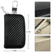 Car Key Signal Blocker Pouch - PU Leather Faraday Key Fob Case (Black, Zipper)