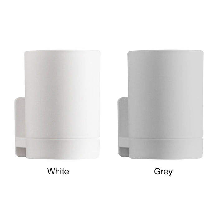 Drill-Free Wall-Mounted Toothbrush & Toothpaste Holder with Removable Cup