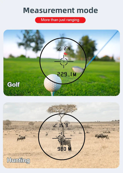 Golf Laser Rangefinder with Slope & Flag Lock — 6x Magnification, Type‑C Recharge (600/1000m)