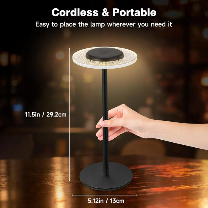 RGB Color Changing Cordless Table Lamp - Touch Control, DIY Dimmable Desk Light - Perfect for Dinner, Patio, Bedroom Settings