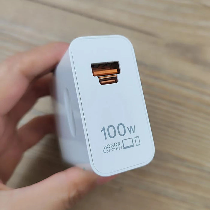 Honor 100W Supercharger EU Plug — 1A+1C Wall Adapter with Optional PD 6A Type‑C Cable