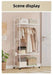Clothing Storage Rack with Wheels, Hooks & Shelves — Freestanding Metal Organiser