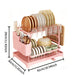 Stainless Steel 2-Tier Dish Rack — Fast-Drying & Stain-Free, Heavy-Duty Carbon Steel Frame
