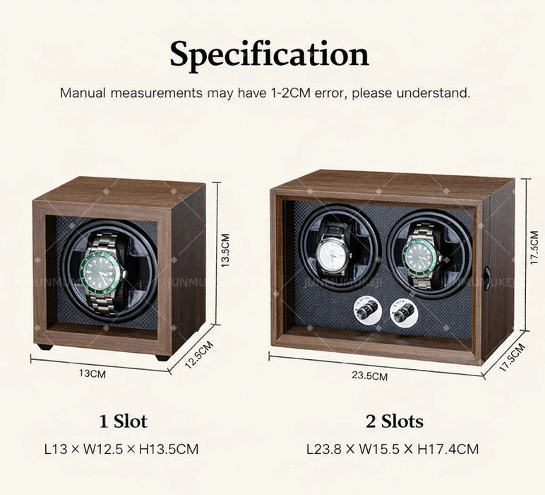 Wooden USB Watch Winder for Automatic Watches — Silent Mabuchi Motor