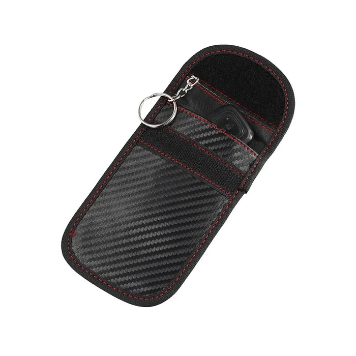 Car Key Signal Blocker Pouch — Faraday RFID Blocking Fob Case (Black)