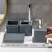 Ceramic 4-Piece Bathroom Organiser Set — Soap Dispenser, Lotion Bottle, Toothbrush Cup & Soap Dish