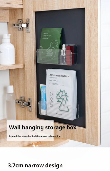 Slim Wall-Mounted Clear Storage Box — Cabinet & Medicine-Cabinet Organiser