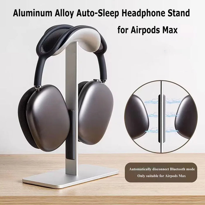 Aluminium Headphone Stand for AirPods Max — Detachable, Auto‑sleep, Anti‑slip Pad