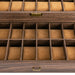24-Slot Watch Box — Brown PU & Wood Display Case with Glass Lid