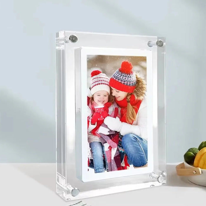 Acrylic Digital Photo Frame 5/7-inch — IPS Screen, 4GB, 1000mAh, Auto-Rotate