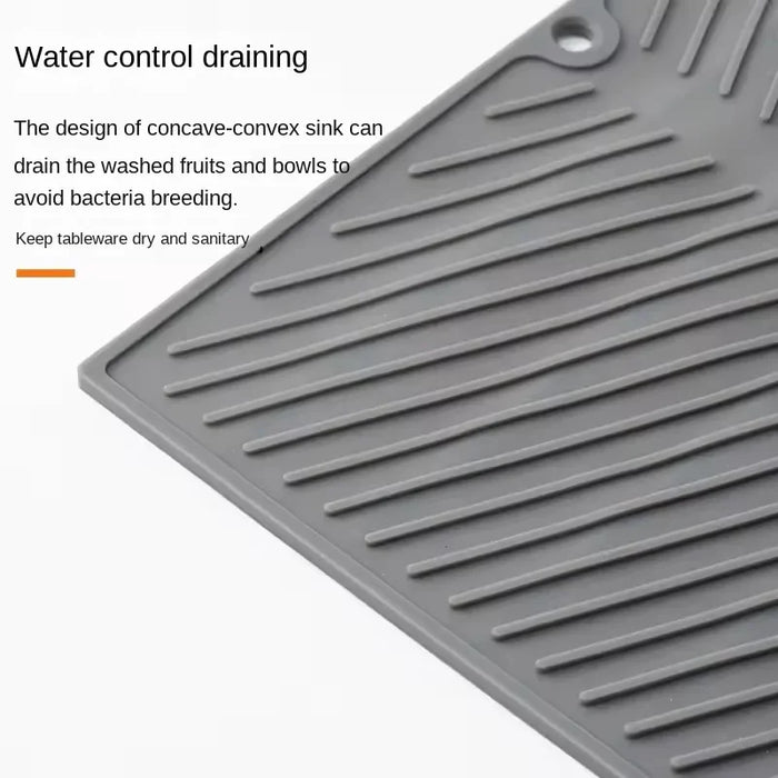 Silicone Drain & Drying Mat – Non‑Slip, Heat‑Resistant Dish Pad