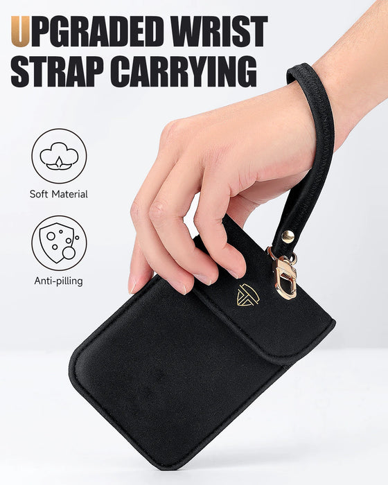 Faraday Key Pouch – RFID Shielding Key Fob Case with Wrist Strap