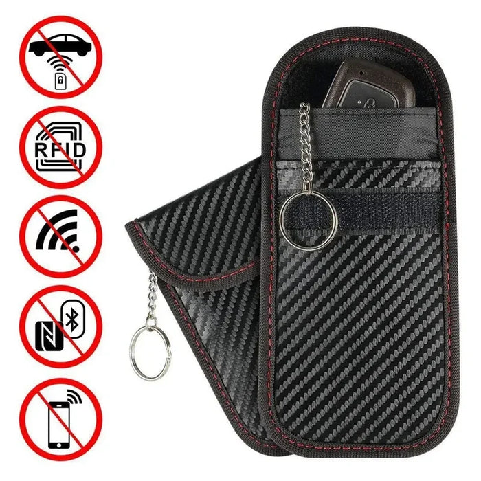 Faraday Pouch for Key Fob – Carbon Fibre Signal‑Blocking Anti‑Theft Protector