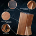 Acacia Wood Universal Knife Block with Removable Bristle Insert