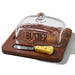 Bamboo Butter Dish with Glass Lid & Cutter — Reusable Butter Storage Case