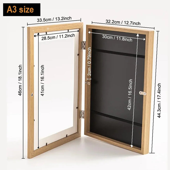 A3 & A4 Magnetic Kids Art Frame — Front-Open, Changeable Display for Posters & Photos