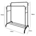 Double-Rail Standing Clothes Rack with Shoe Shelf – Metal Rail for Bedroom & Living Room