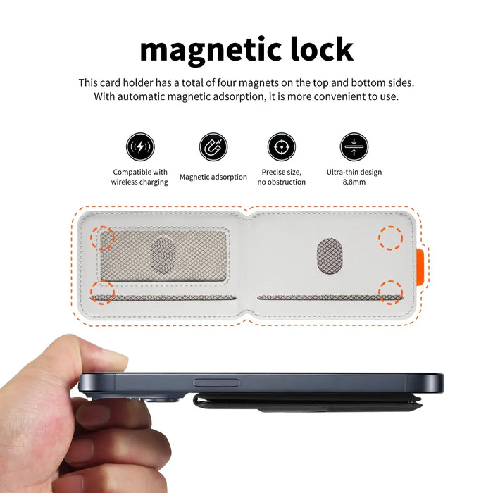 MagSafe Magnetic Card Holder in Artificial Leather for iPhone 13–17
