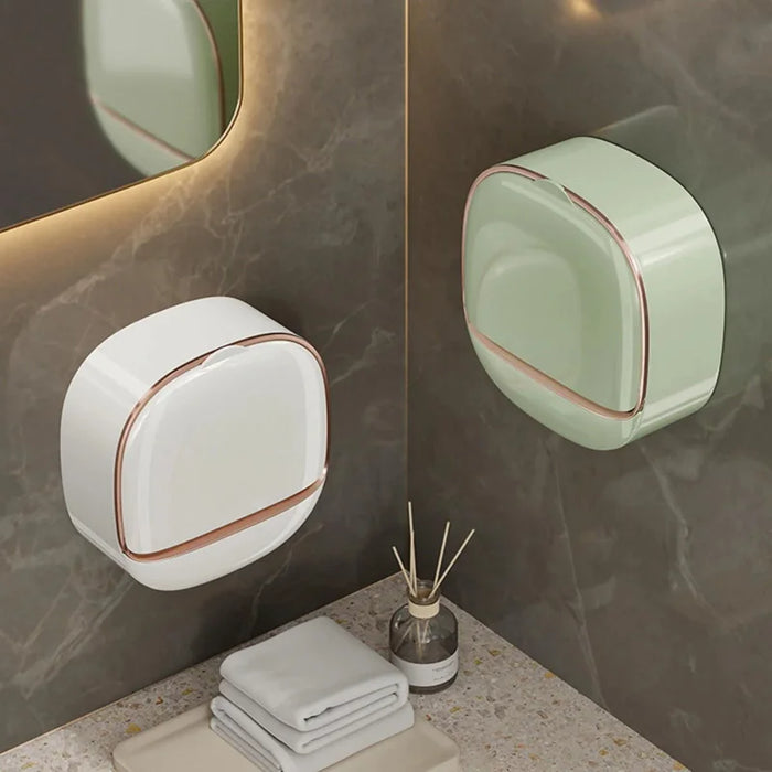 Waterproof Soap Dish – Non-slip, Leak-proof Shower & Sink Soap Holder (Plastic, L)